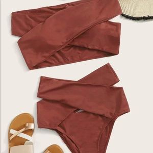 SHEIN Criss Cross Bardot Bikini